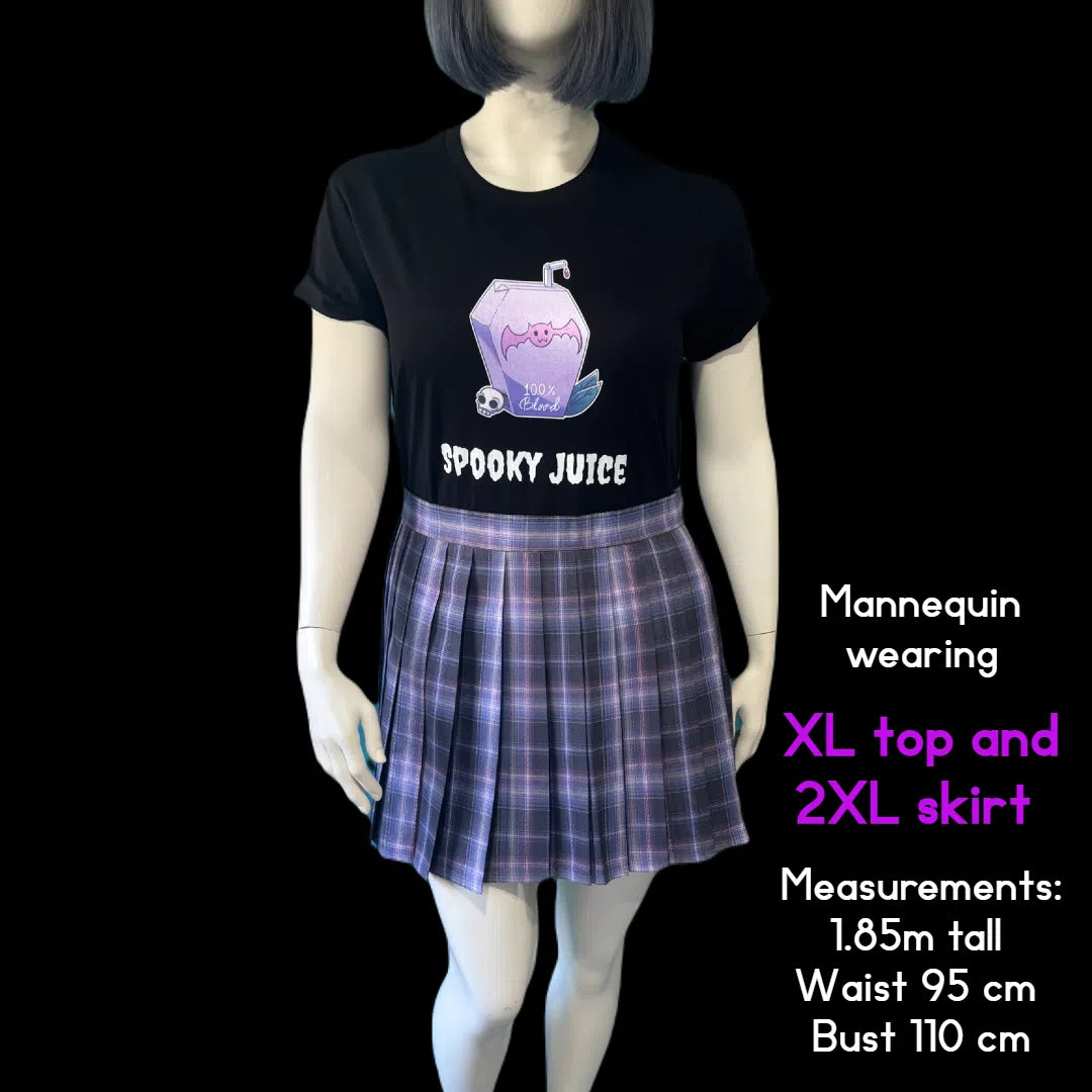 Dark Kawaii Tartan Pleated Skirt –Schoolgirl Cosplay Style