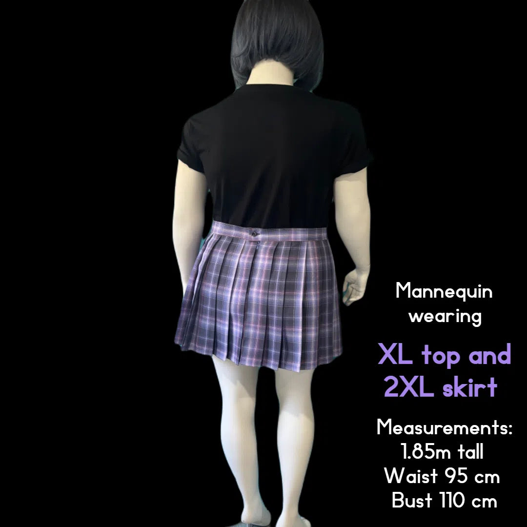 Dark Kawaii Tartan Pleated Skirt –Schoolgirl Cosplay Style