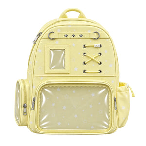 Large Star Print Ita Backpack with Clear Display Window
