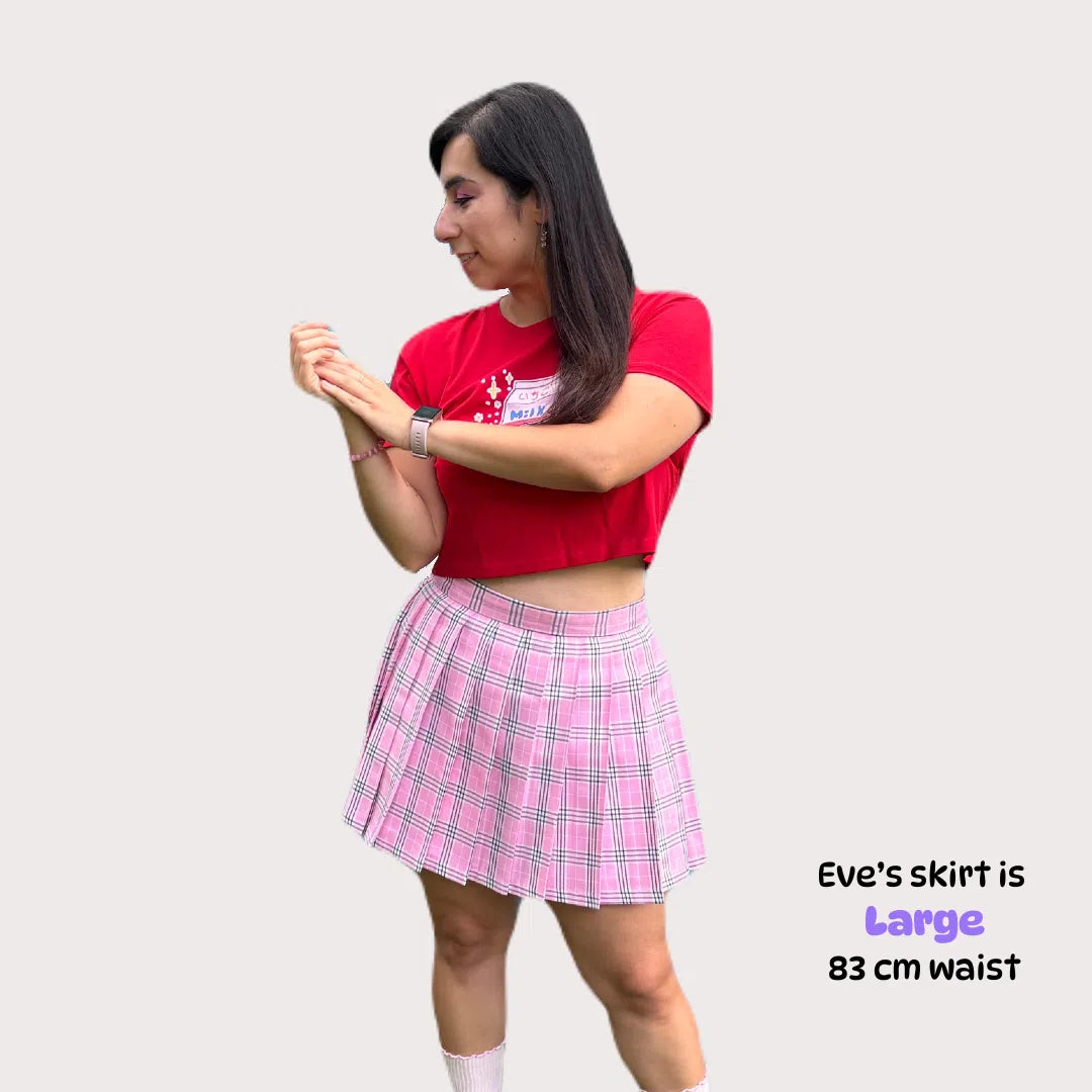 Pink Tartan Pleated Skirt – Schoolgirl Style