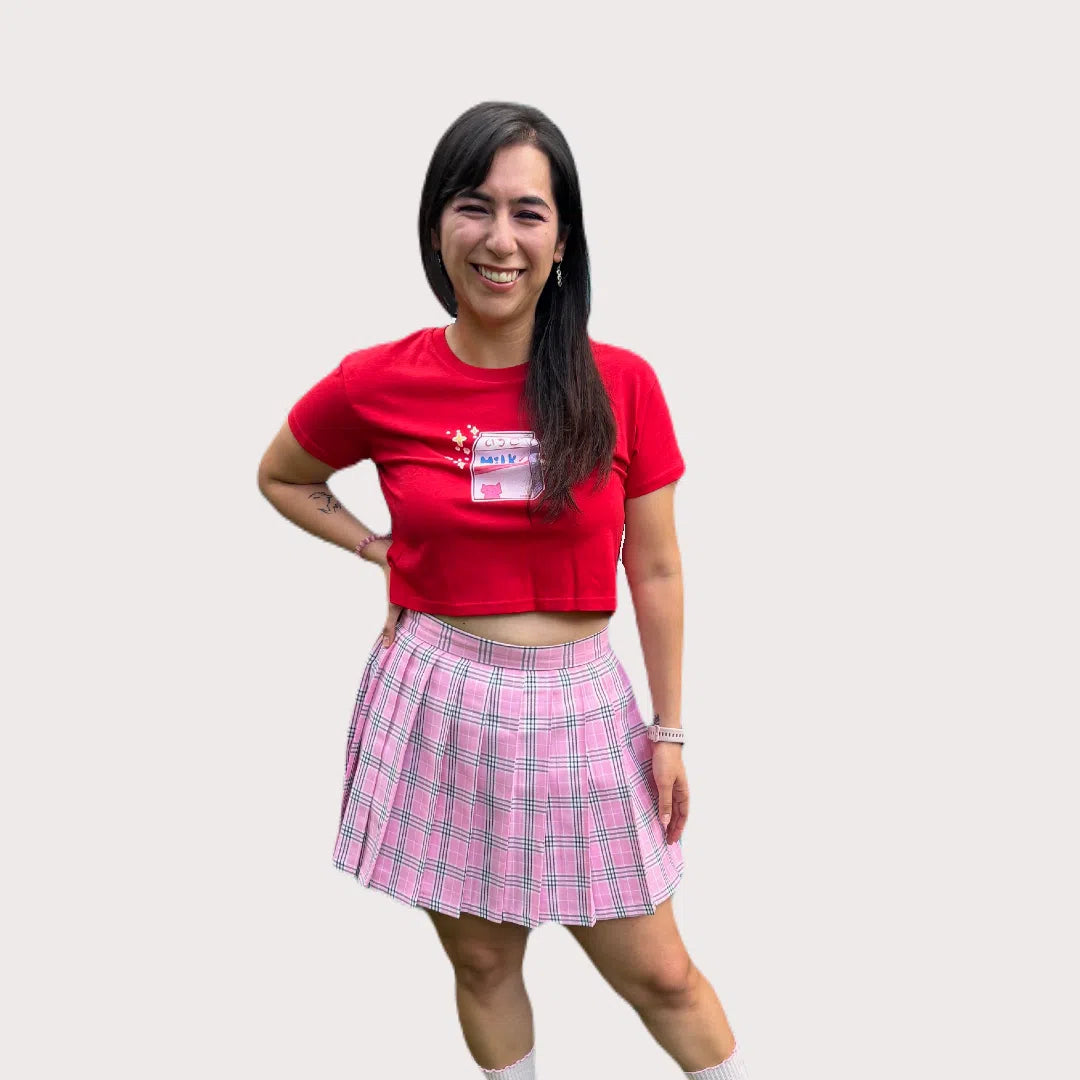 Pink Tartan Pleated Skirt – Schoolgirl Style