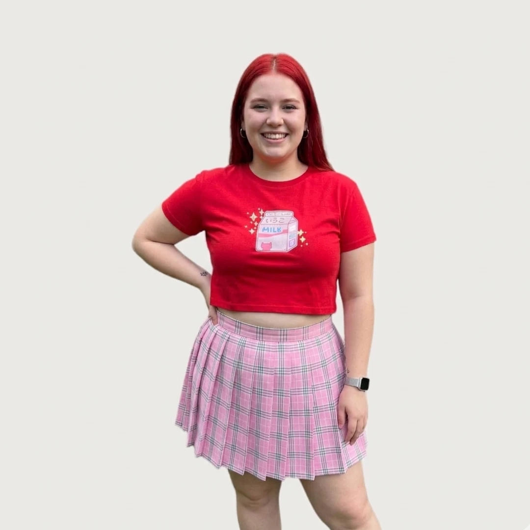 Pink Tartan Pleated Skirt – Schoolgirl Style