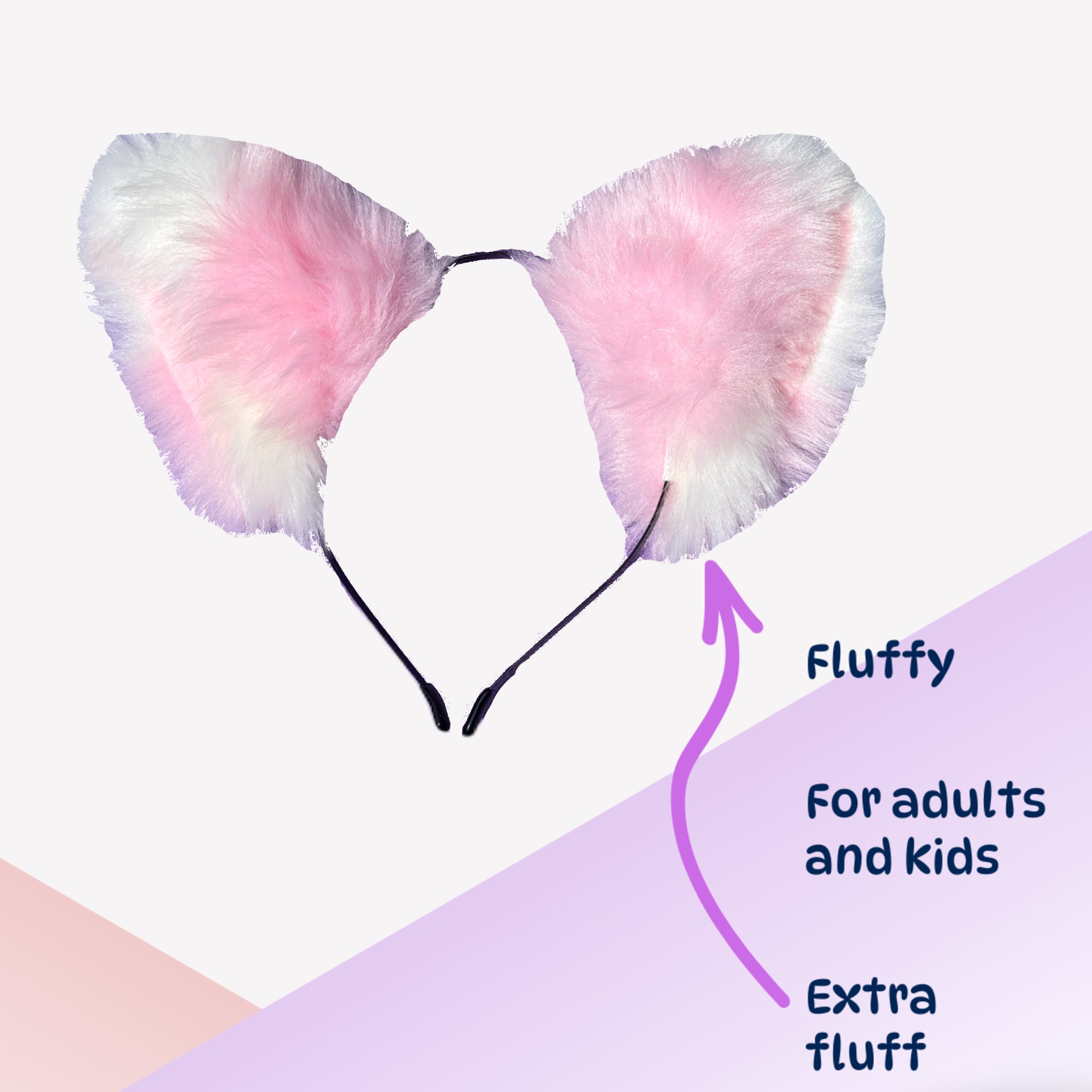 Pink blue ears - Cosplay accessories - extra floof