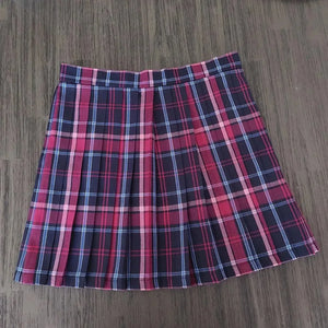Purple & Navy Pleated Skirt – Japanese Schoolgirl Style