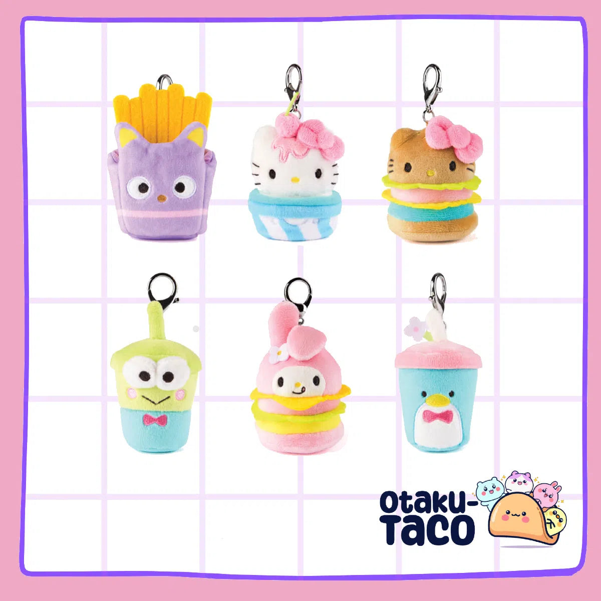 Sanrio Hello Kitty and Friends Fast Food Mystery Plush Keychains - Blind box