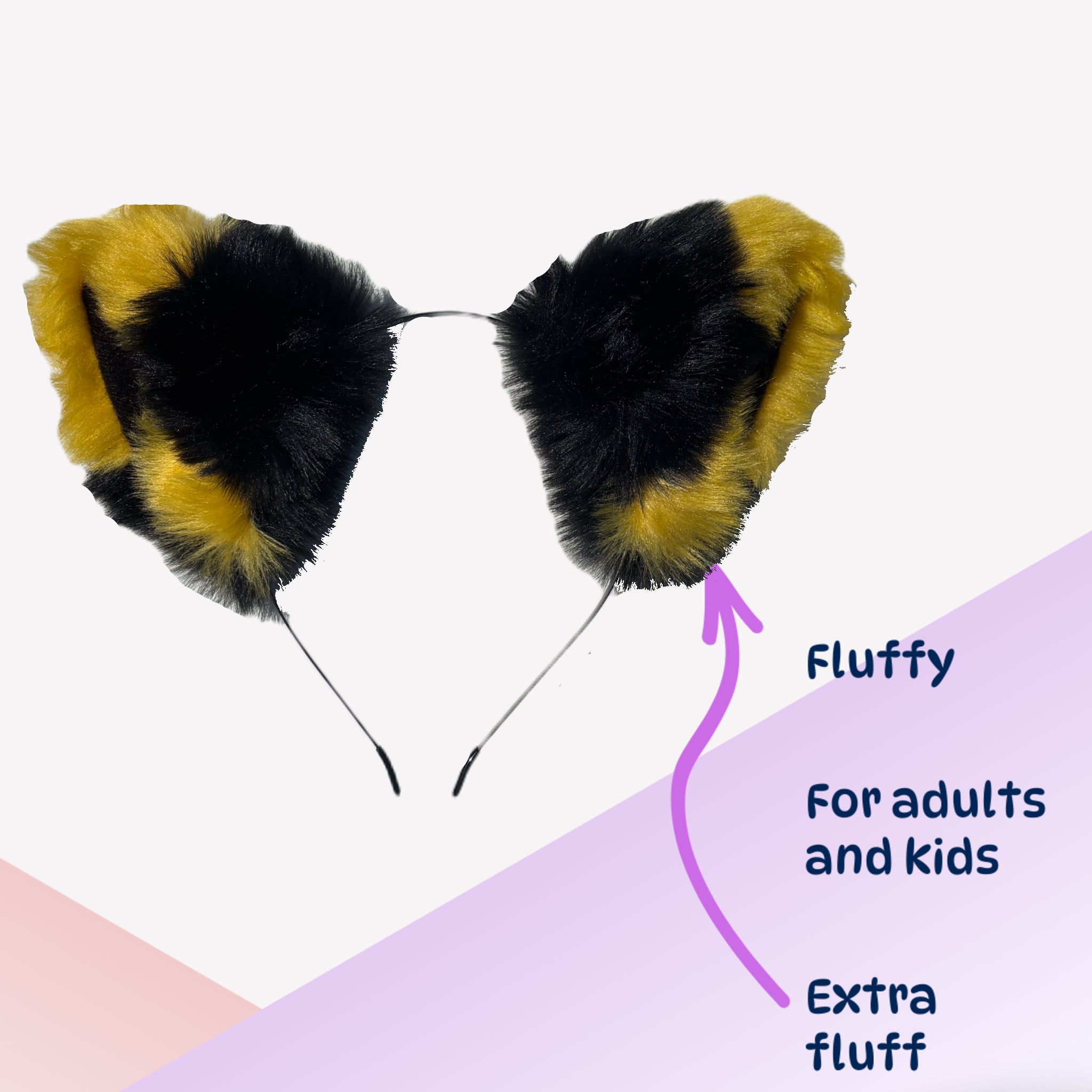 Black and yellow ears - Cosplay accessories - extra floof Bumblebee