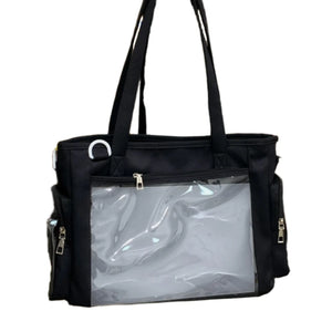 Black Ita-Bag with Clear Front & Sides – Display Your Pins & Charms | Aussie Anime Merch