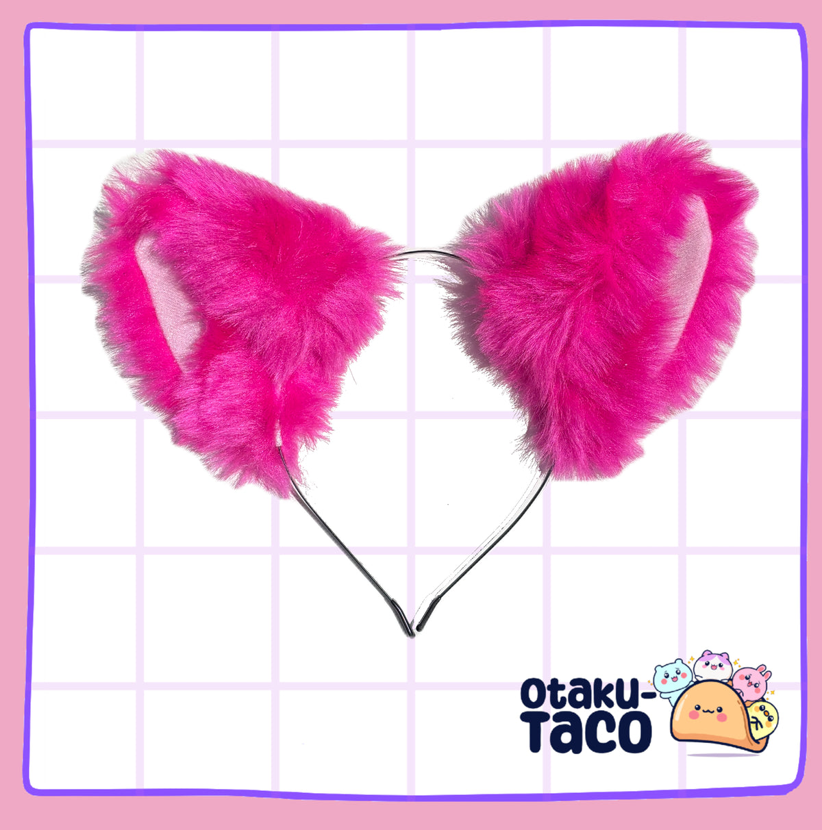 Bright pink ears - Cosplay accessories - extra floof