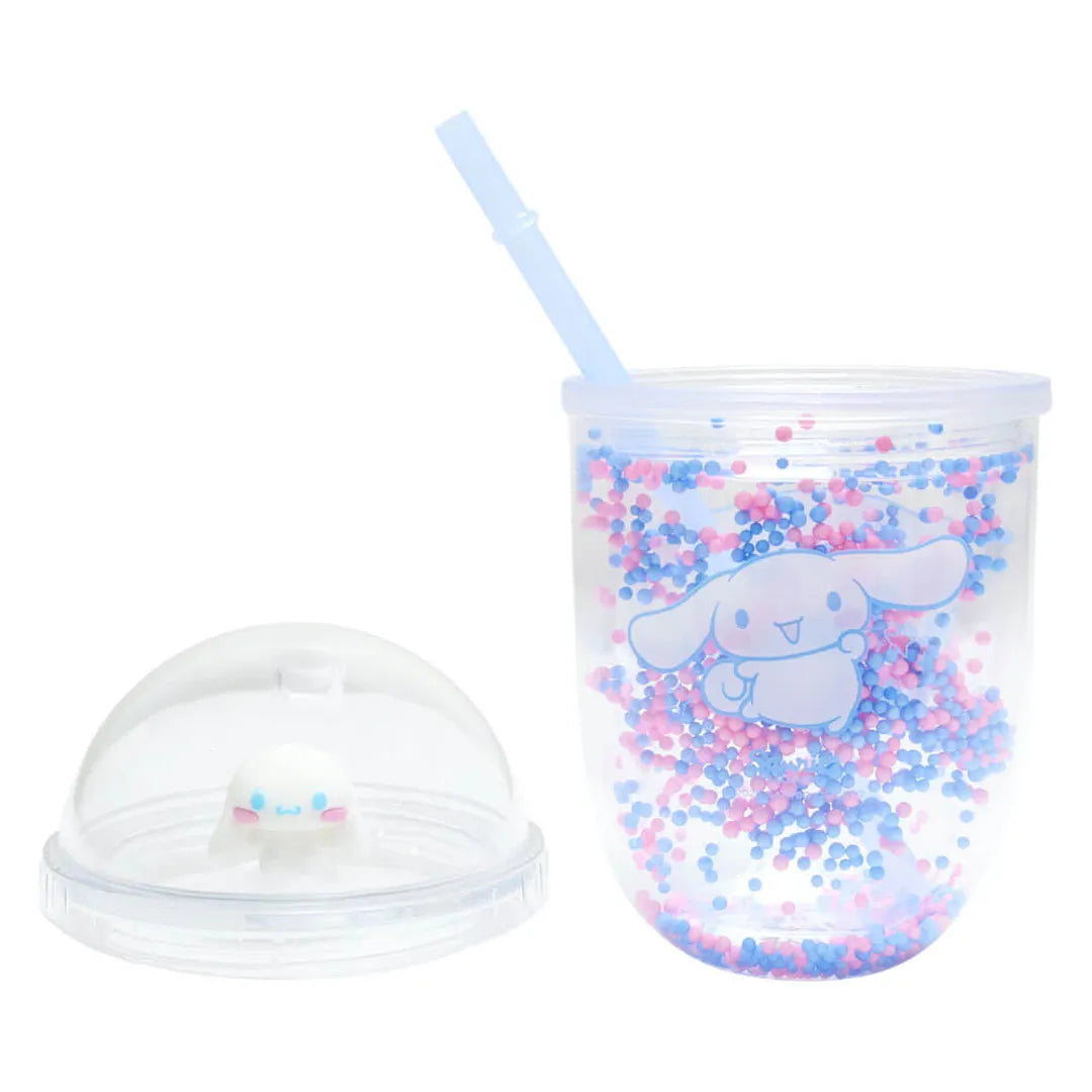 Cinnamoroll Sanrio cup and straw with mini topper lid