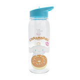 Cinnamoroll water bottle with blue lid and doughnut illustration – Sanrio 700ml kids drink bottle