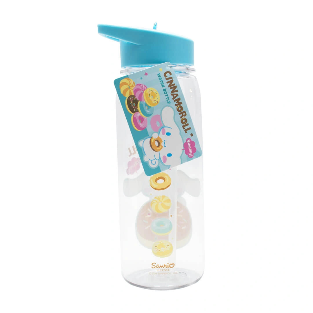 Licensed Sanrio Cinnamoroll water bottle with tag – cute doughnut design for kids and collectors