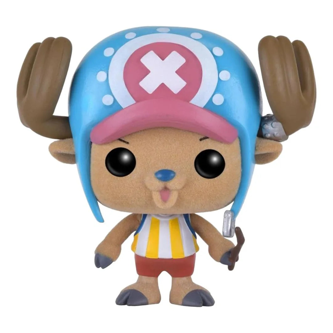 Flocked Funko Pop! vinyl figure with blue helmet and brown ears on a white background