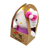 Hello Kitty Eco Plush in pink princess dress with crown – front view