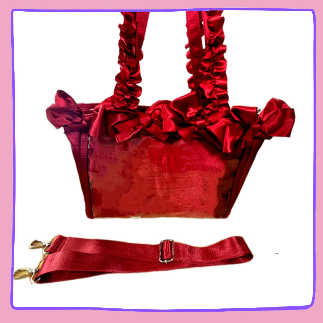 Red Ruffle Ita Bag – Display Pins, Keyrings & Plushies