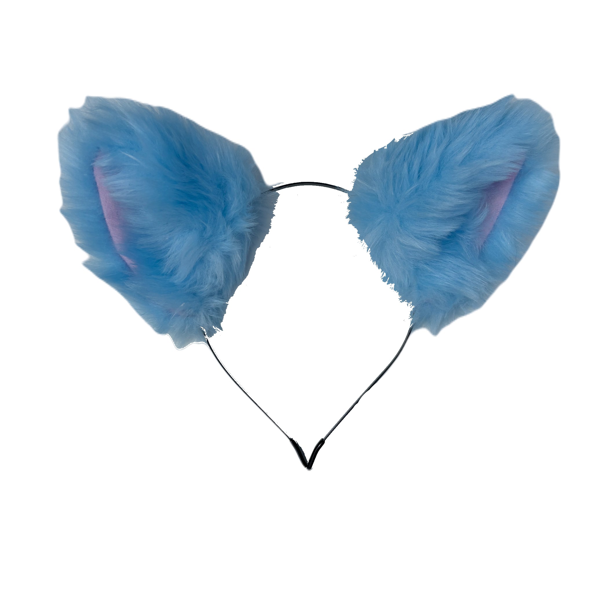 Fluffy Light Blue Cat Ears Headband – Cosplay & Kawaii Costume - Extra floof