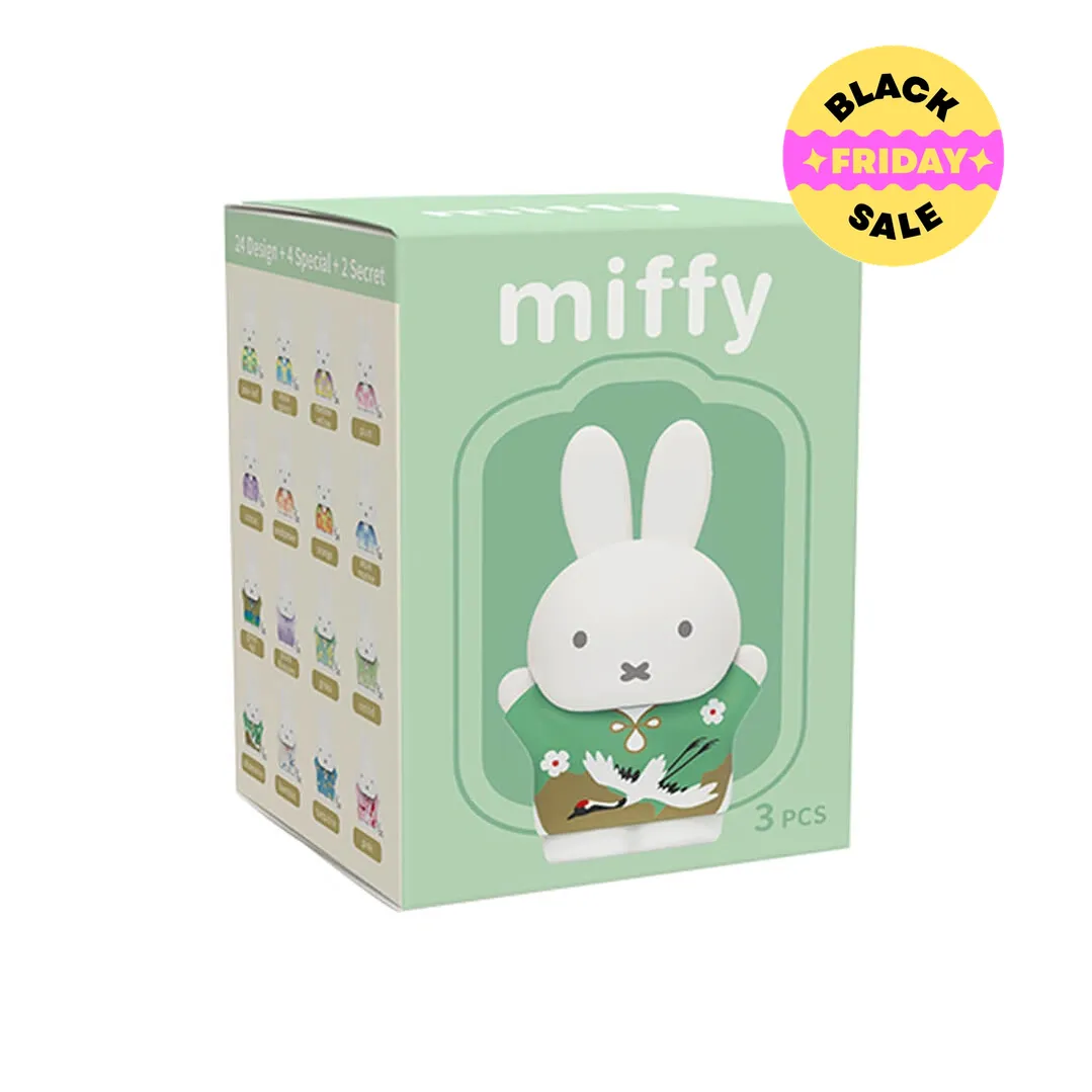 Miffy toy packaging with a green background and Miffy character on it.