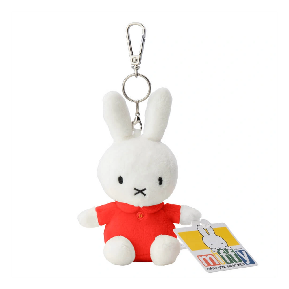 Miffy white bunny keychain in red dress 