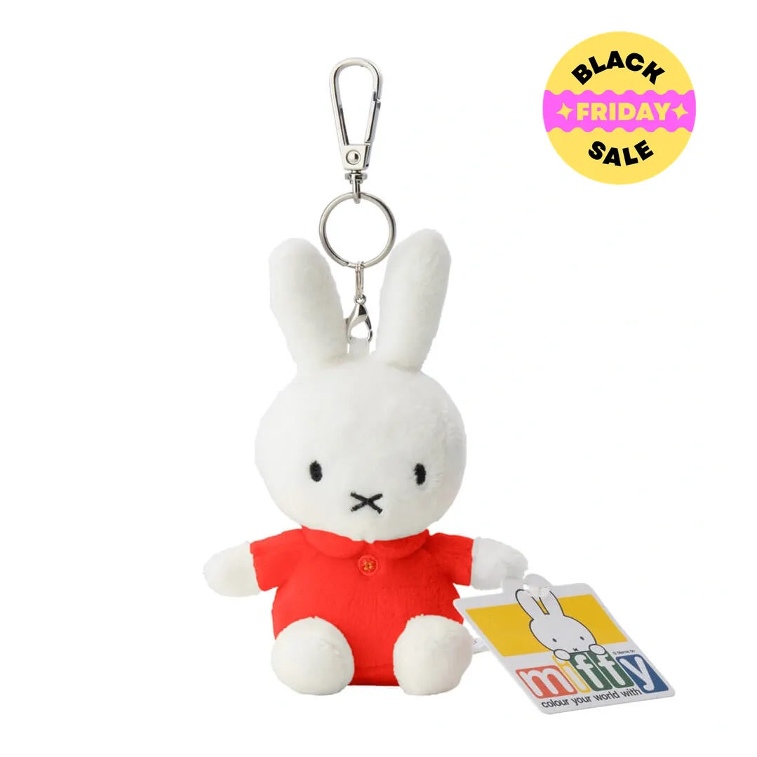 Miffy Plush Keyring – 12 cm Dress Bag Charm (Blue, Red, Yellow)
