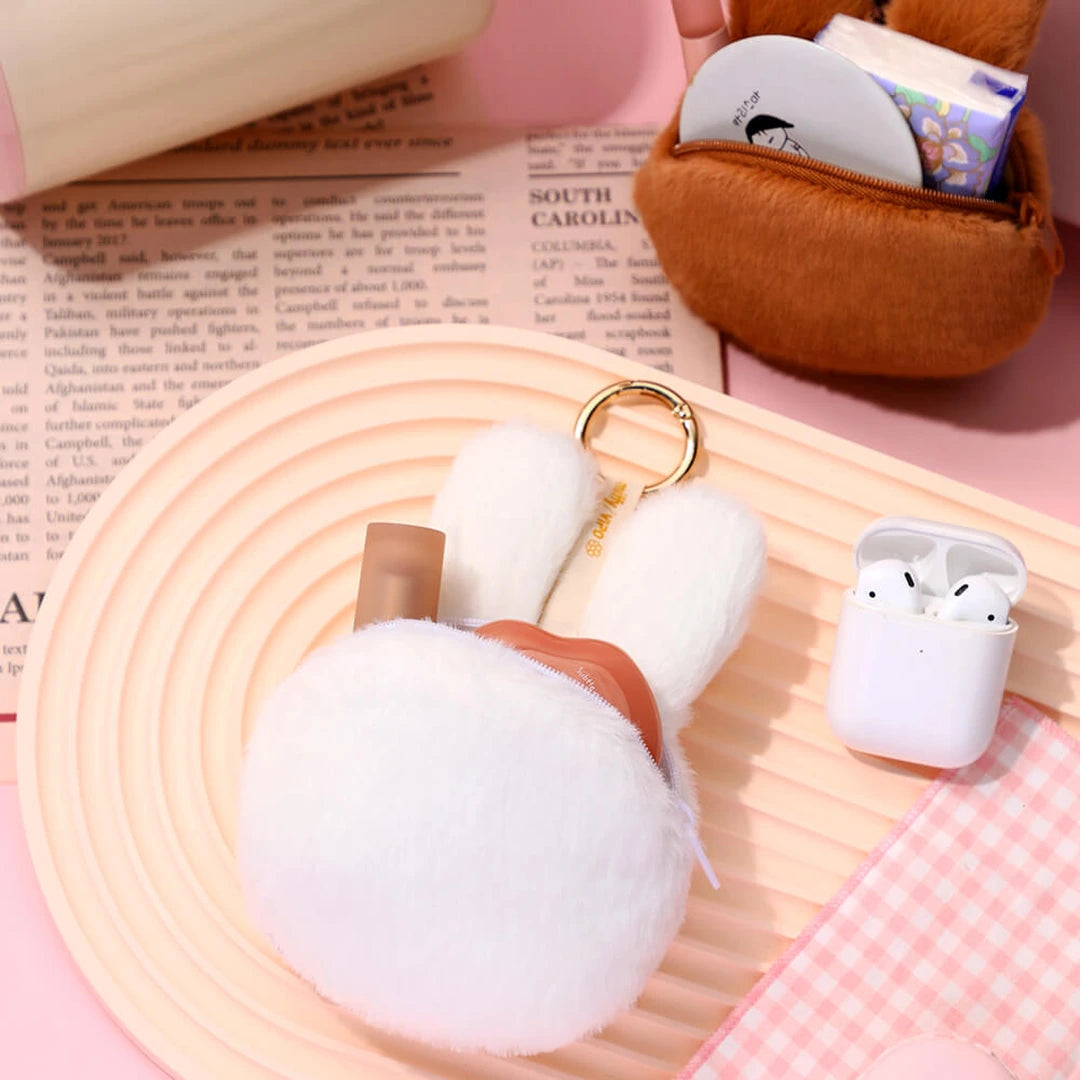 Miffy White Plush Purse Keychain | Mini Coin Pouch