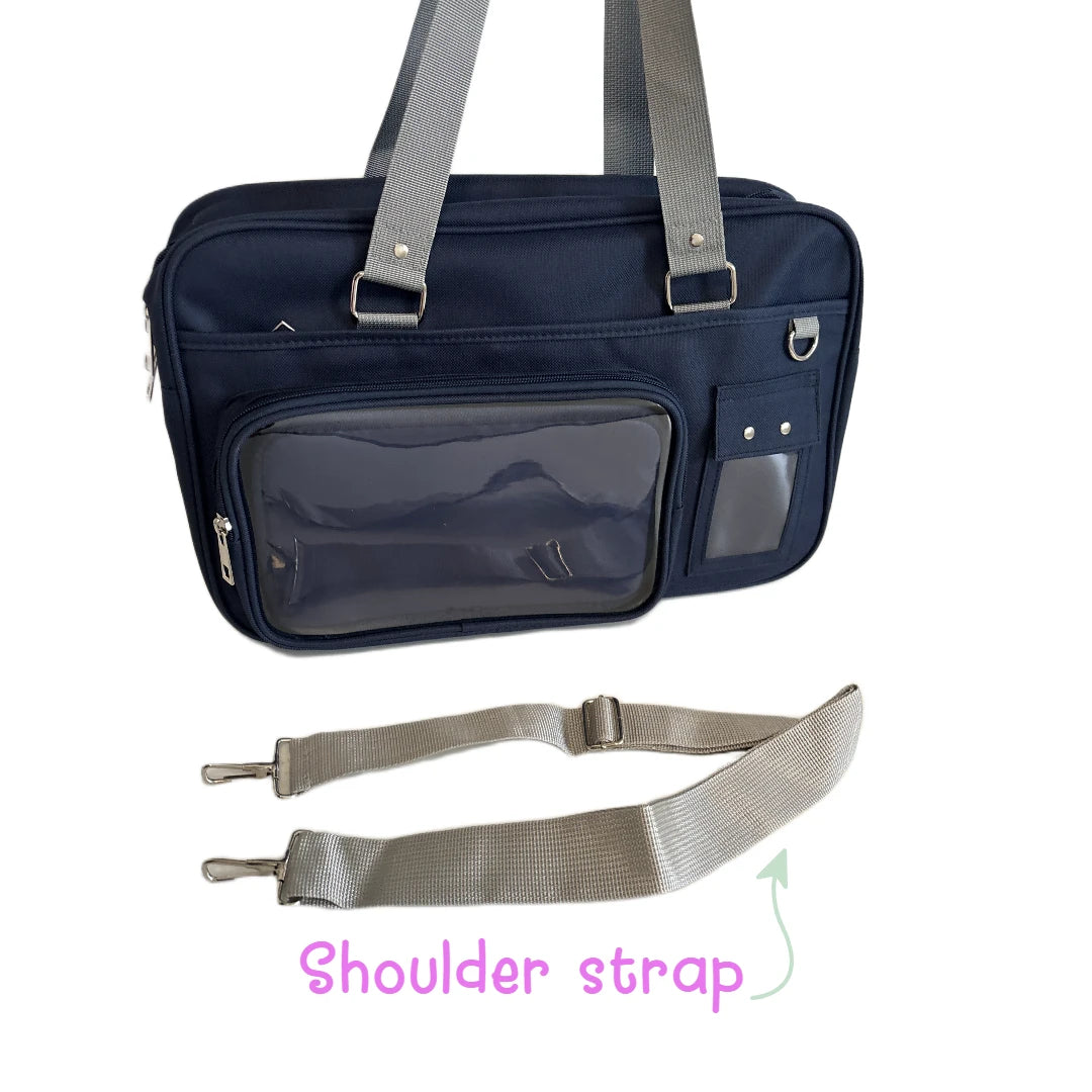 Large Ita-Bag with Clear Front – Show Off Your Fandom! (Pink & Navy)