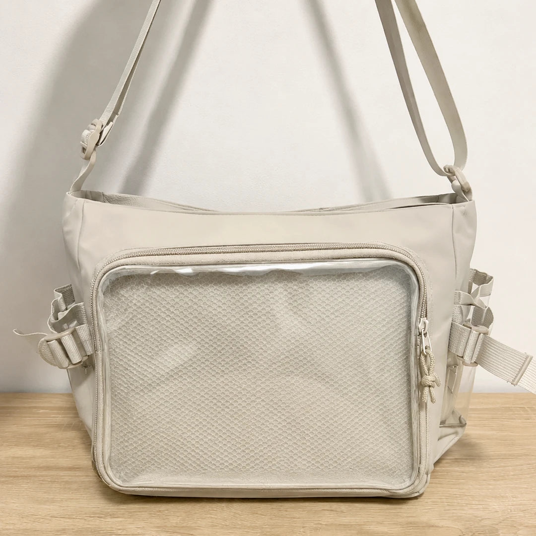 Black Crossbody Ita Bag with Clear Front Window & Side Pocket