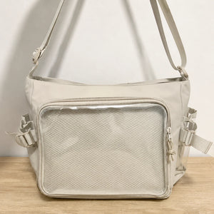 Black Crossbody Ita Bag with Clear Front Window & Side Pocket