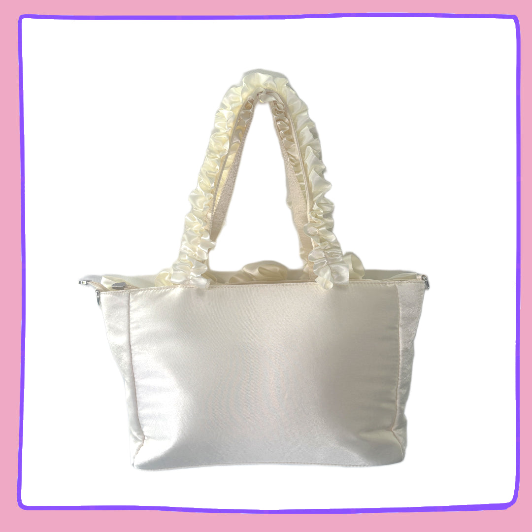 Off-White Satin Ita Bag – Display Pins & Charms in Style