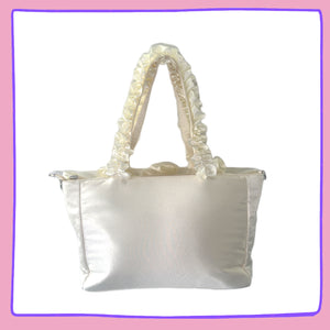 Off-White Satin Ita Bag – Display Pins & Charms in Style