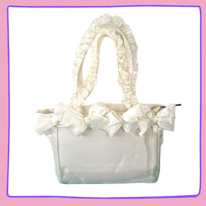 Off-White Satin Ita Bag – Display Pins & Charms in Style