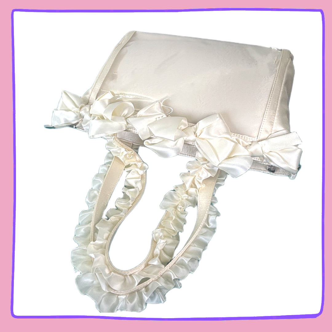 Off-White Satin Ita Bag – Display Pins & Charms in Style