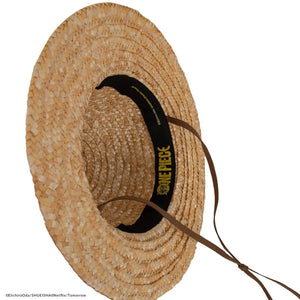 Cosplay accessories. Straw hat with a black band featuring 'One Piece' logo