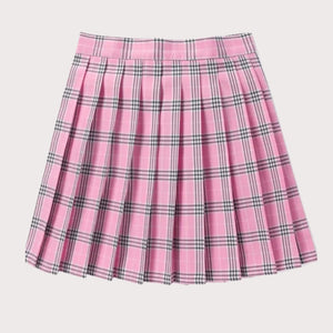 Pink Tartan Pleated Skirt – Schoolgirl Style