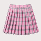 Pink Tartan Pleated Skirt – Schoolgirl Style