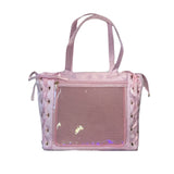 Pink Ita Bag with Clear Display Pocket – Kawaii Shoulder Tote for Plushies, Pins & Keychains