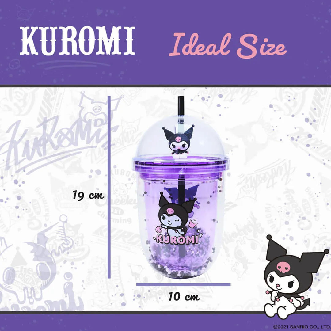 Kuromi Cup with Straw – 350 ml Reusable Kawaii Sanrio Tumbler | Official Sanrio Product