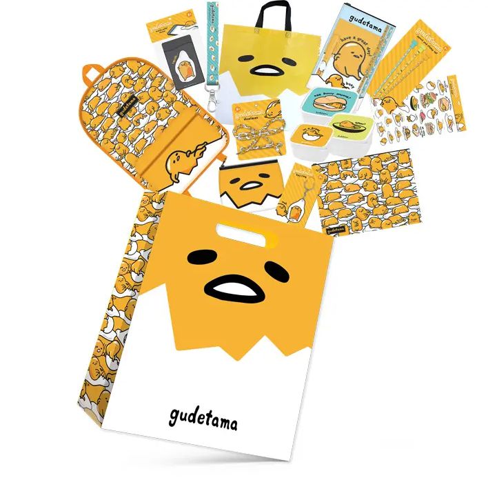 GUDETAMA SHOWBAG includes 10+ goodies in one bag!