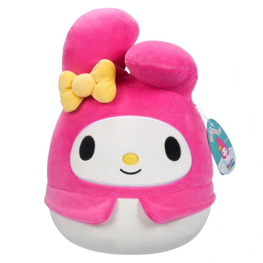 Pink plush toy with a yellow bow My Melody Squishmallows 