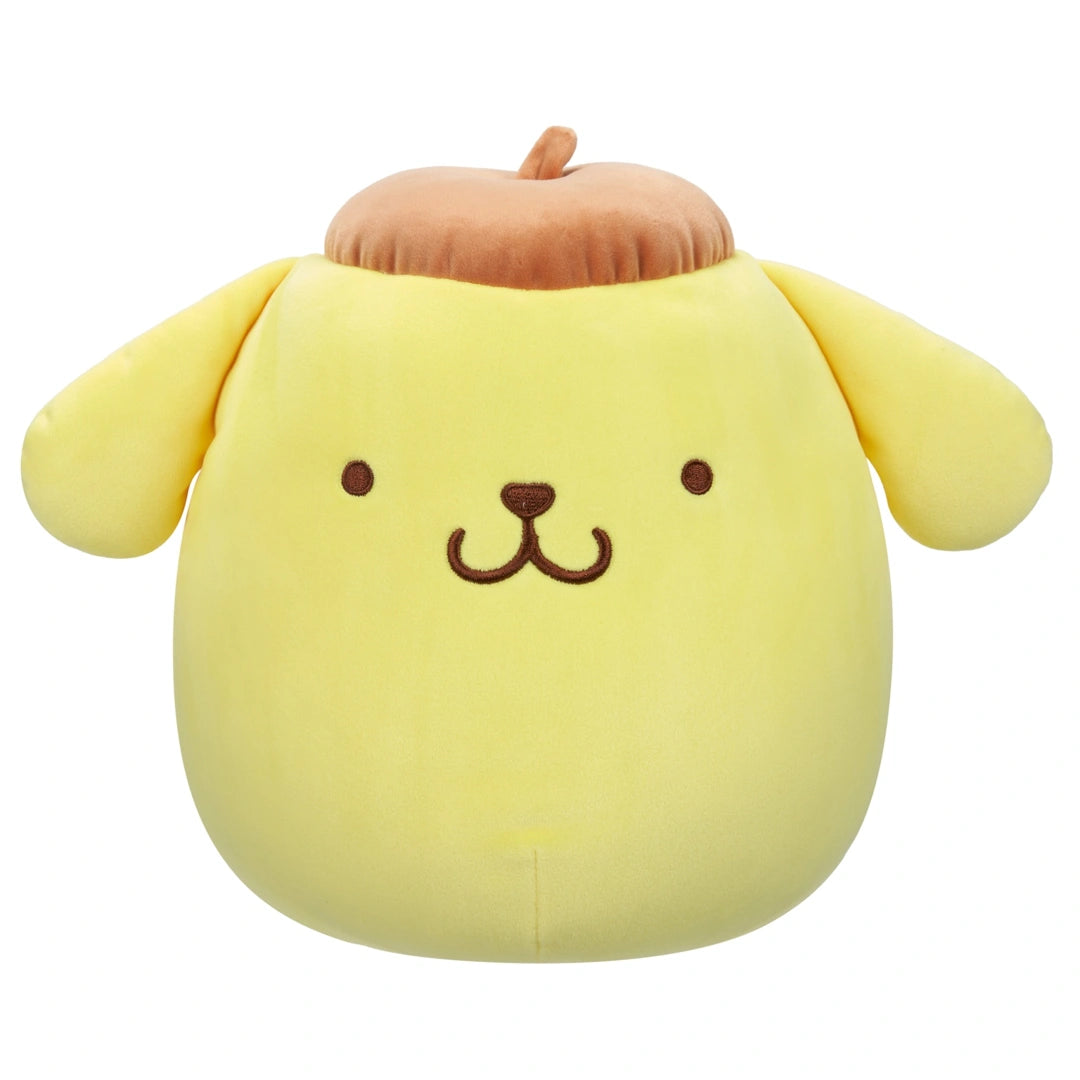Yellow plush toy with a brown hat on a white background Pom pom purin