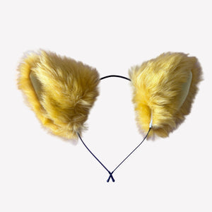 Yellow Fluffy Cat Ear Headband – Cosplay & Kawaii Accessory