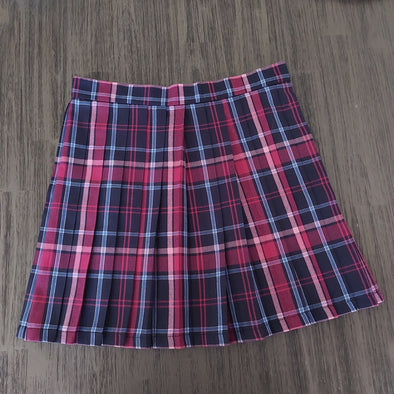Purple n Navy Pleated skirt - Japanese/ Korean school girl - Cosplay skirt