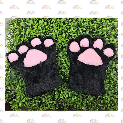 Furry paws. Plush gloves. Cat costume