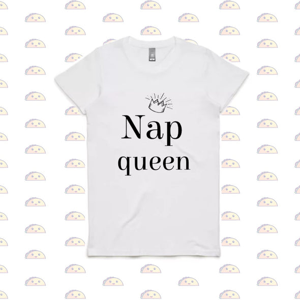 Nap queen T-shirt _Chest Printed Short Sleeve_Tops For Sale | Otaku-taco Clothes for woman online__ Short sleeve design Printed chest Available in white O-neckline